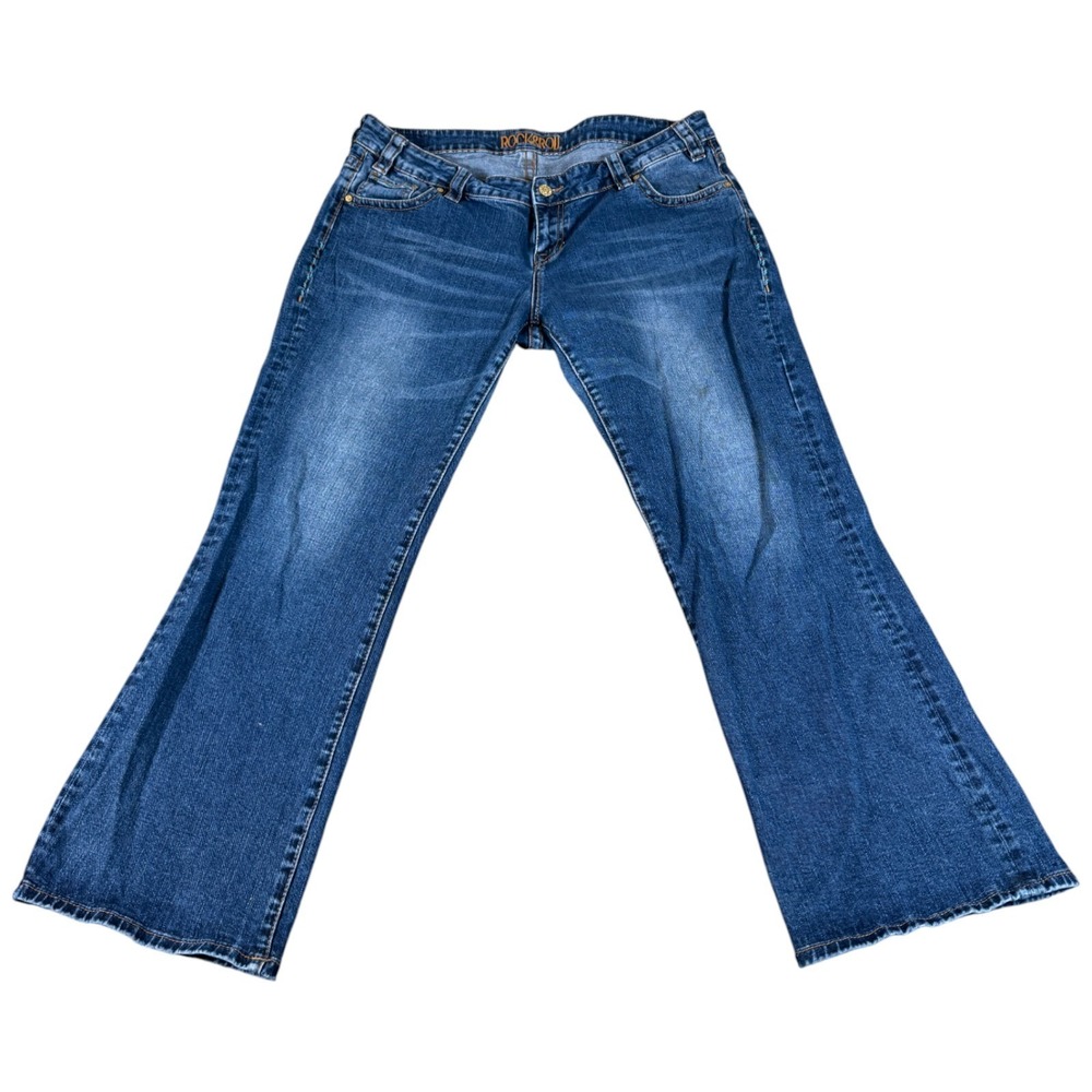 Rock & Roll Cowgirl Bootcut Jeans Womens 38 Blue Medium Wash Outdoor Western